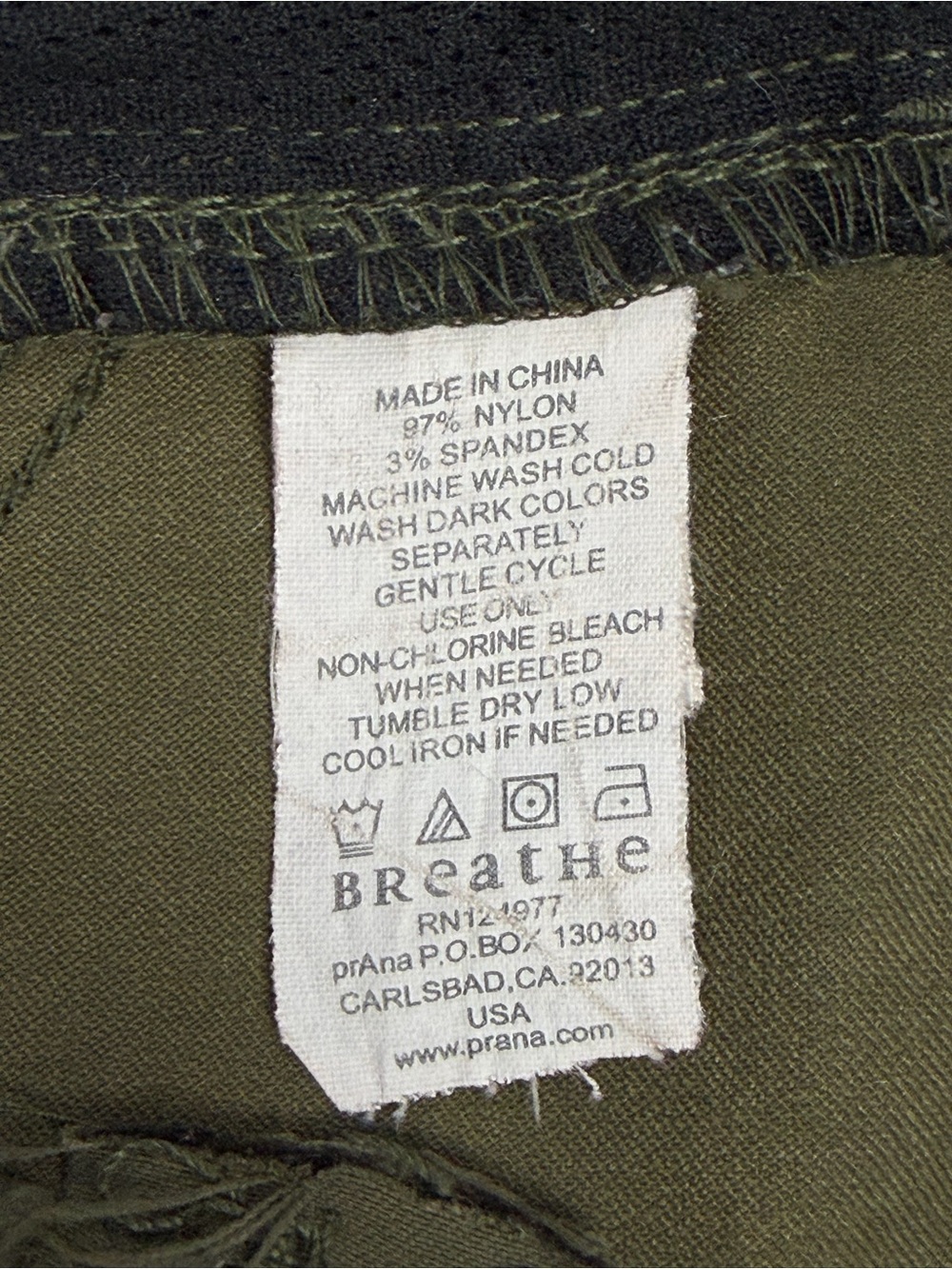 prAna Halle Outdoor Hiking Pants Roll Up Leg Olive Green Sz 6 - Picture 13 of 16